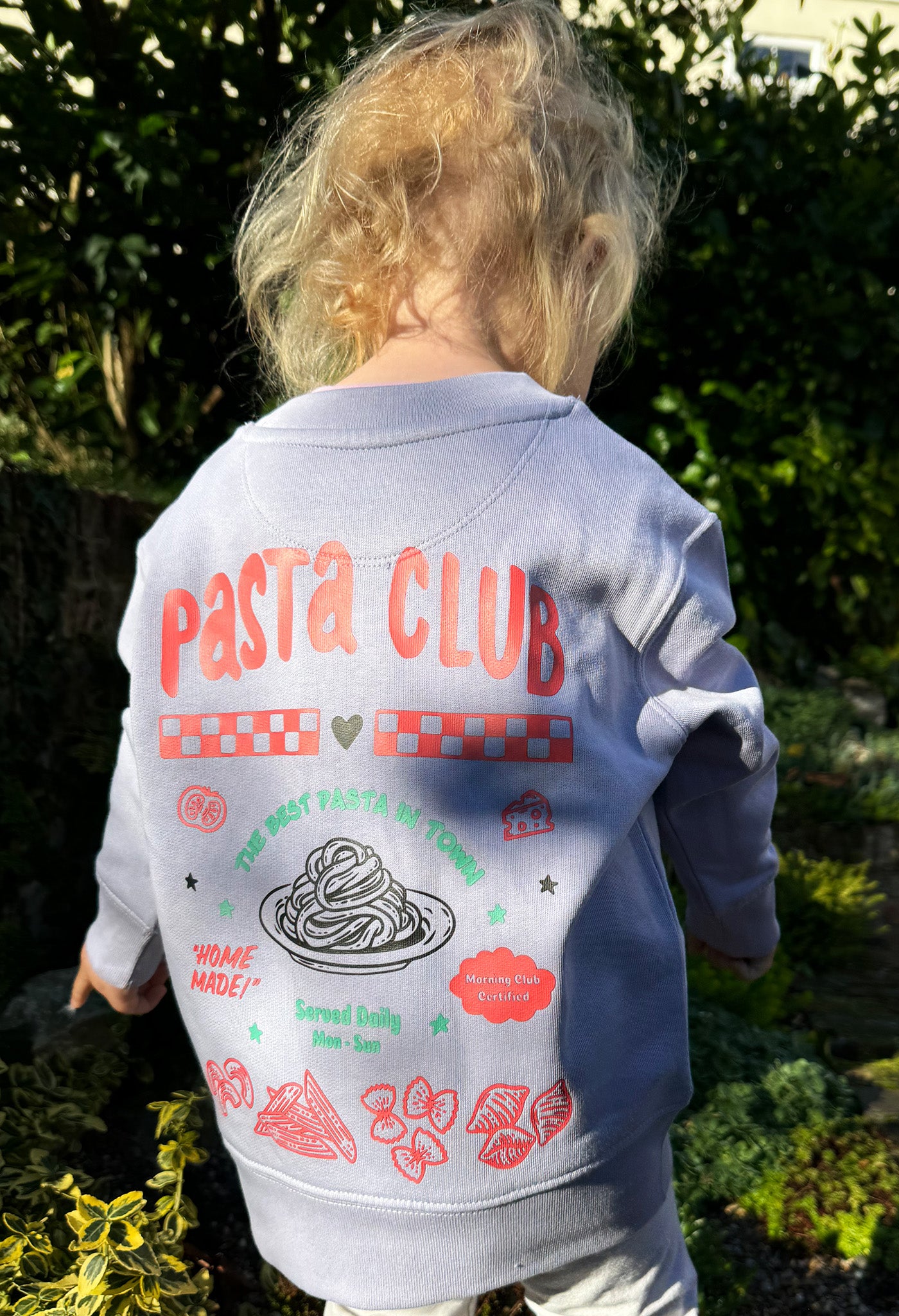 Pasta Club Organic Cotton Childrens Sweatshirt Grab an adults