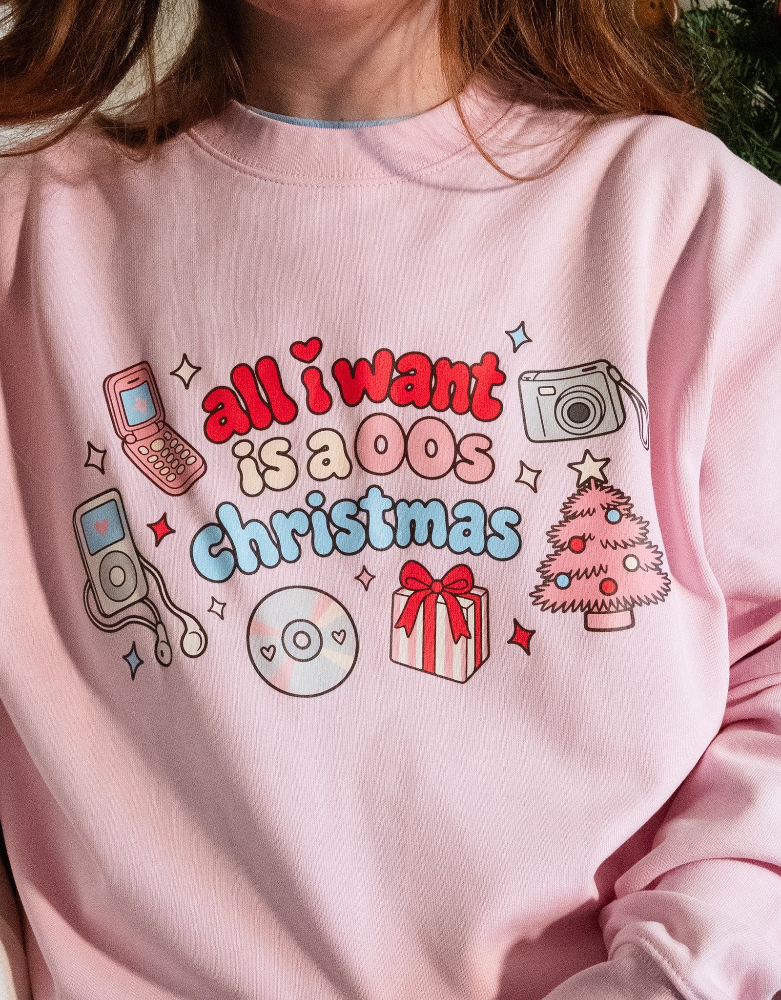 00s Christmas Printed Organic Cotton Sweatshirt