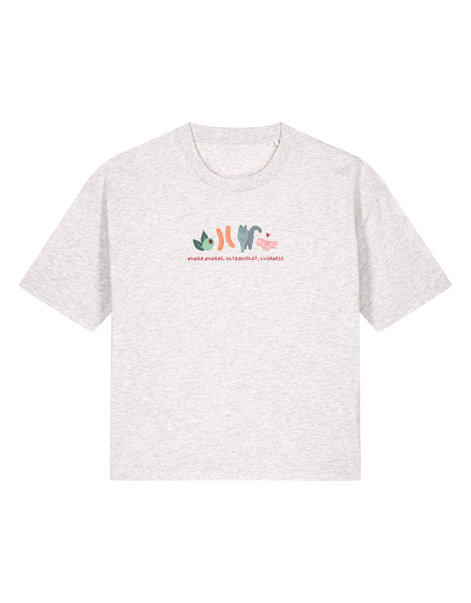 Angus and Thongs Embroidered Boxy Organic Cotton Tee