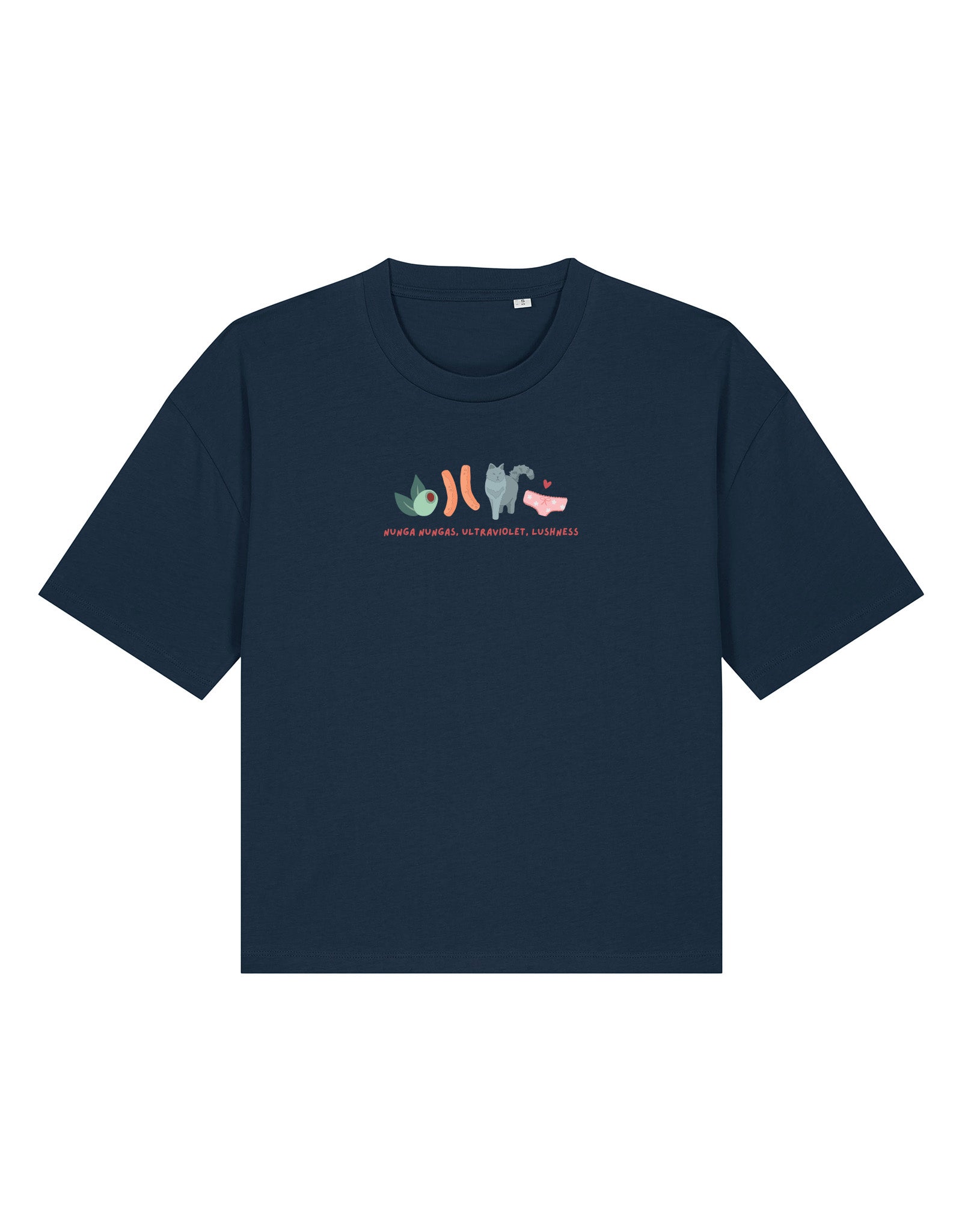 Angus and Thongs Embroidered Boxy Organic Cotton Tee