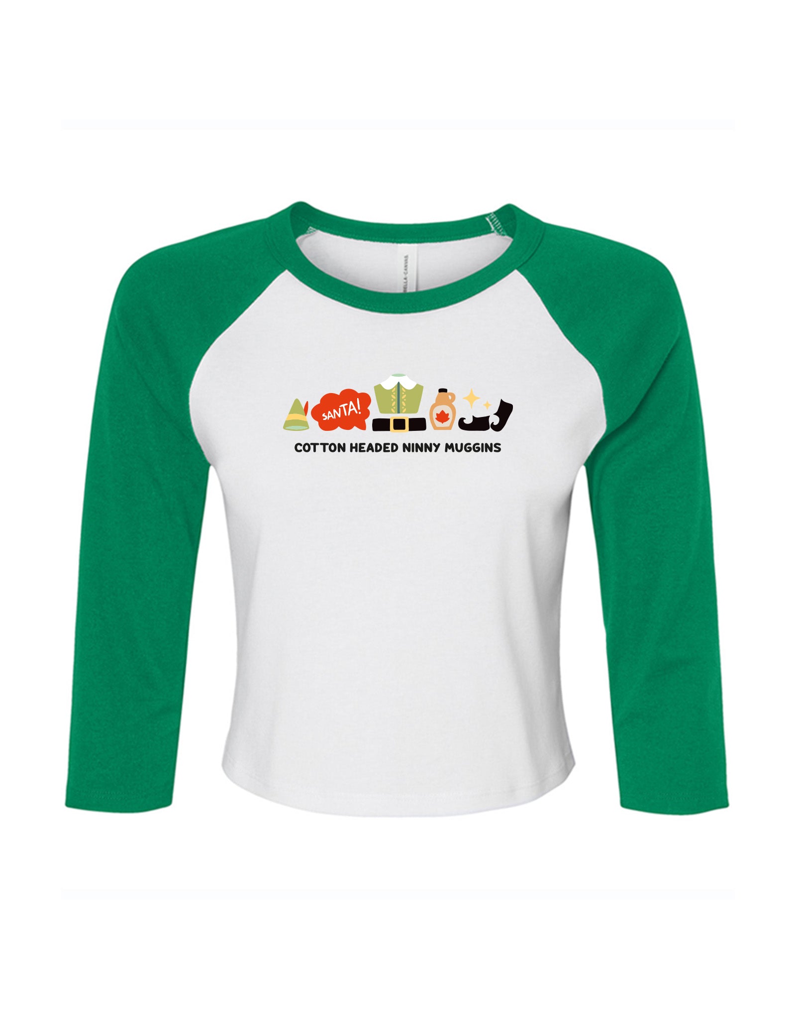 Elf Embroidered Micro Rib 3/4 Sleeve Tee