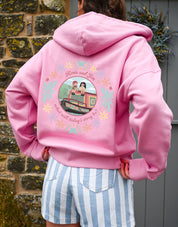 Rosie & Jim Printed Boxy Organic Cotton Zip Hoodie