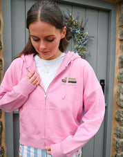 Rosie & Jim Printed Boxy Organic Cotton Zip Hoodie