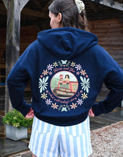 Rosie & Jim Printed Boxy Organic Cotton Zip Hoodie