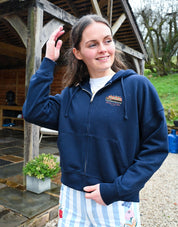 Rosie & Jim Printed Boxy Organic Cotton Zip Hoodie