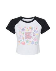 90s Baby Printed Micro Rib Raglan Baby Tee