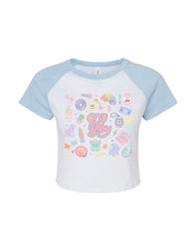 90s Baby Printed Micro Rib Raglan Baby Tee