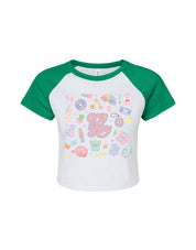 90s Baby Printed Micro Rib Raglan Baby Tee