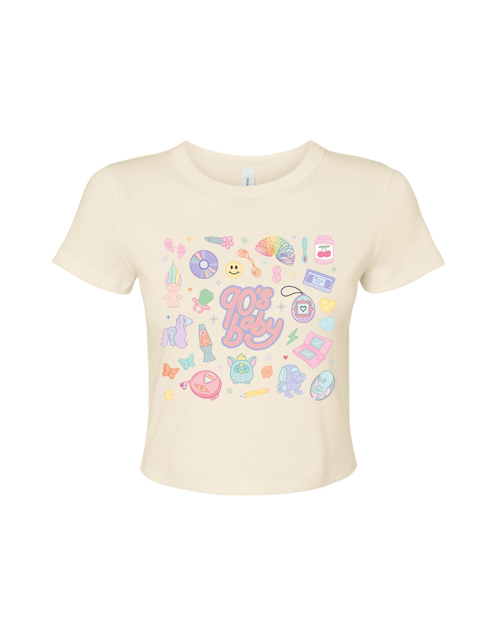 90s Baby Printed Micro Rib Baby Tee