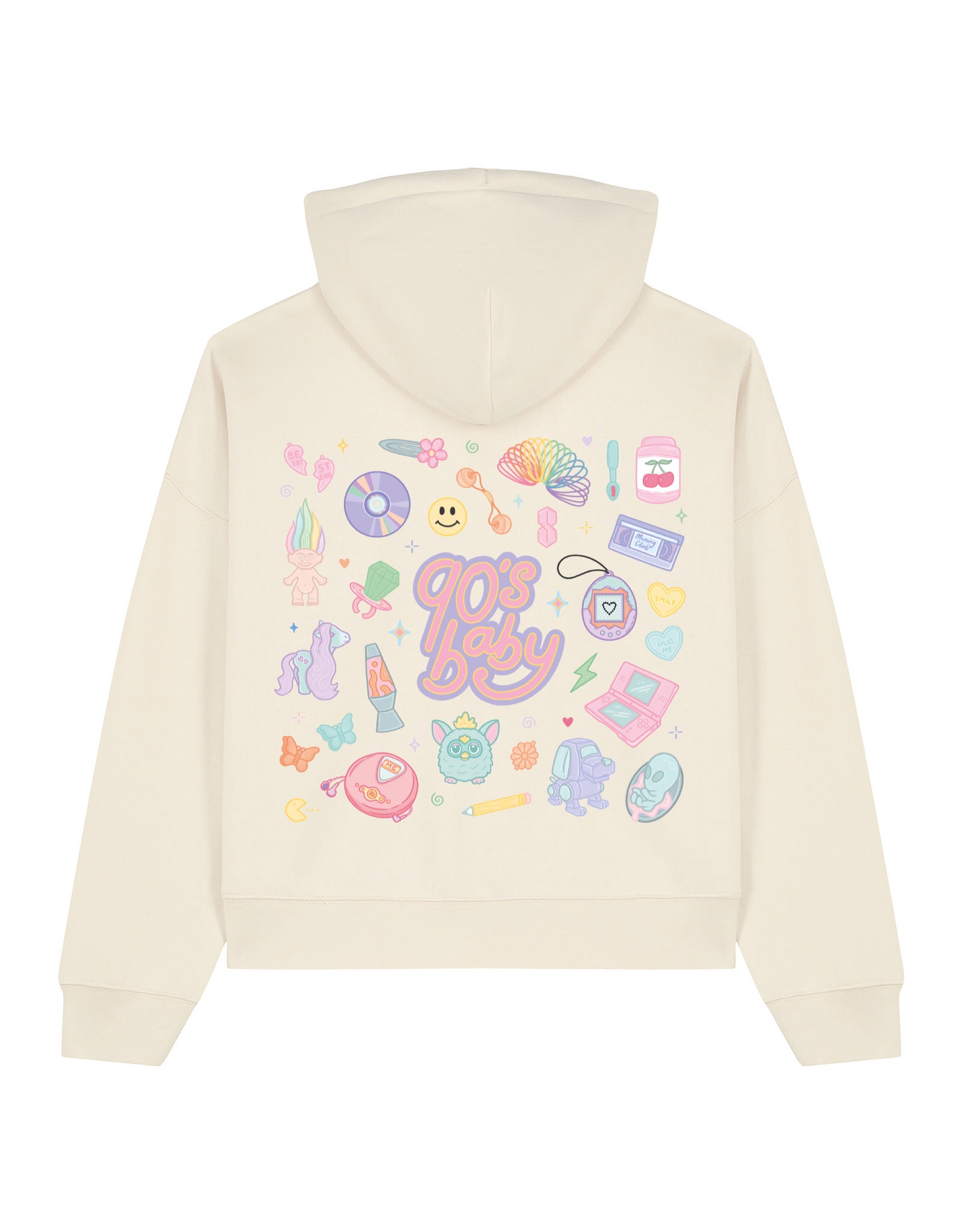 90s Baby Printed Boxy Organic Cotton Hoodie