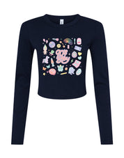 90s Baby Printed Micro Rib Long Sleeved Tee