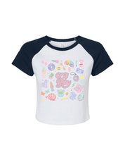 90s Baby Printed Micro Rib Raglan Baby Tee