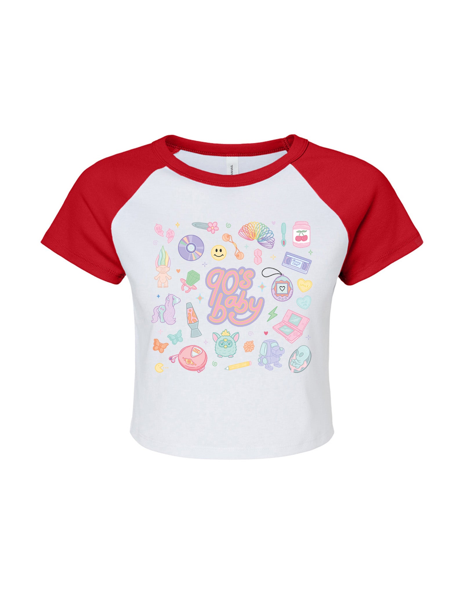 90s Baby Printed Micro Rib Raglan Baby Tee