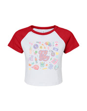 90s Baby Printed Micro Rib Raglan Baby Tee