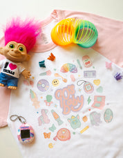 90s Baby Printed Micro Rib Raglan Baby Tee