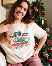 90s Christmas Printed Organic Cotton T-Shirt