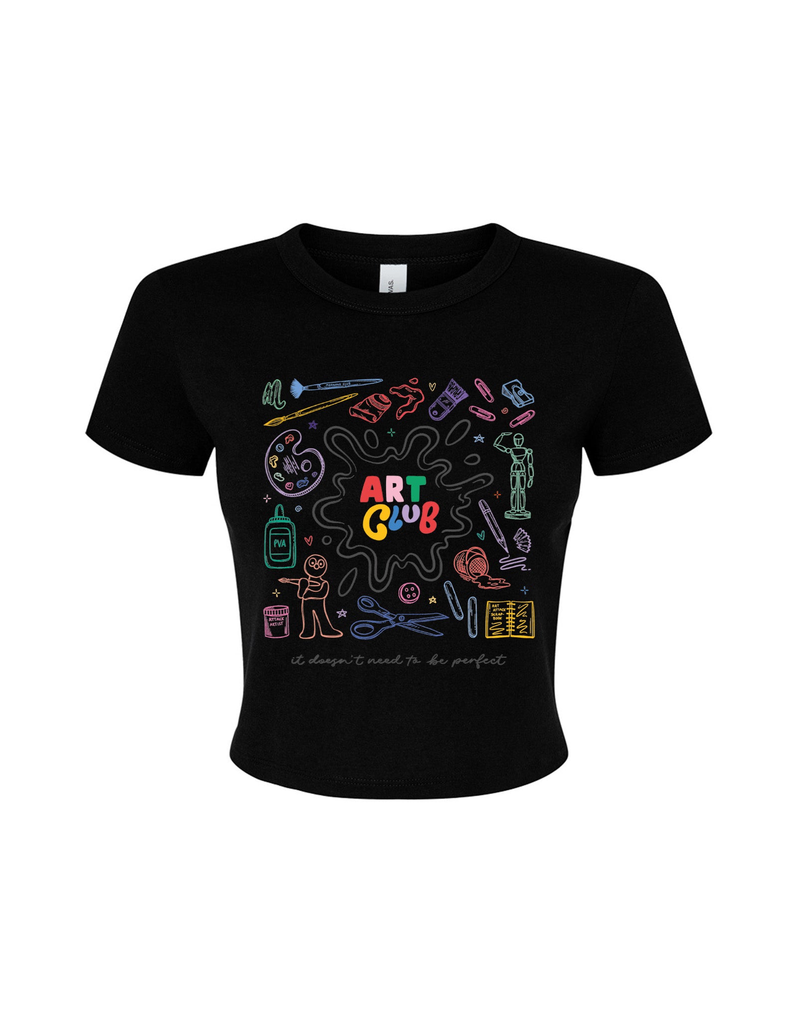 Art Club Printed Micro Rib Baby Tee