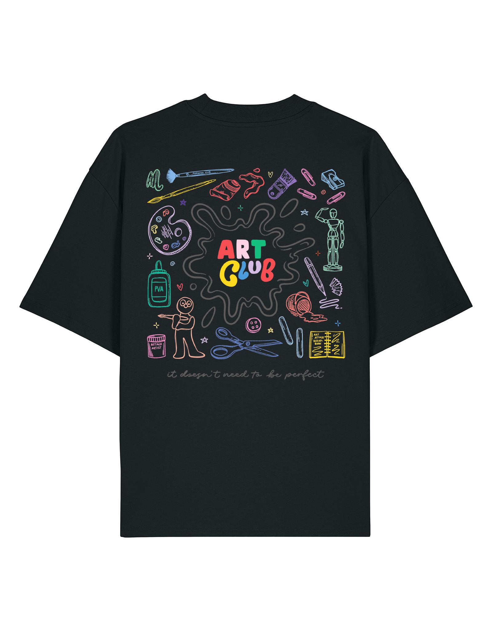 Art Club Printed Oversized Organic Cotton Tee