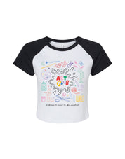 Art Club Printed Micro Rib Raglan Baby Tee