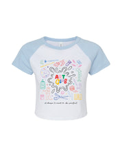 Art Club Printed Micro Rib Raglan Baby Tee