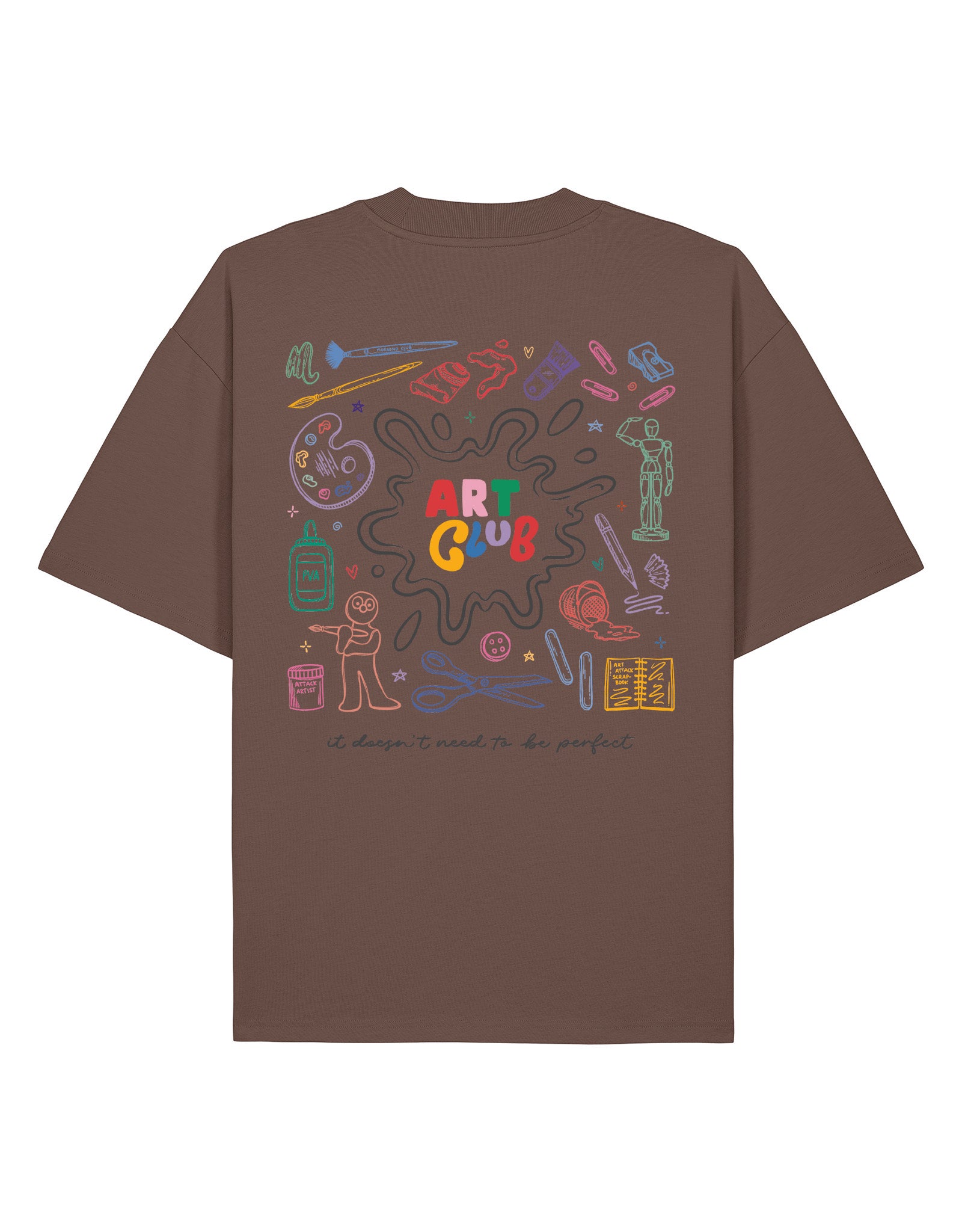 Art Club Printed Oversized Organic Cotton Tee