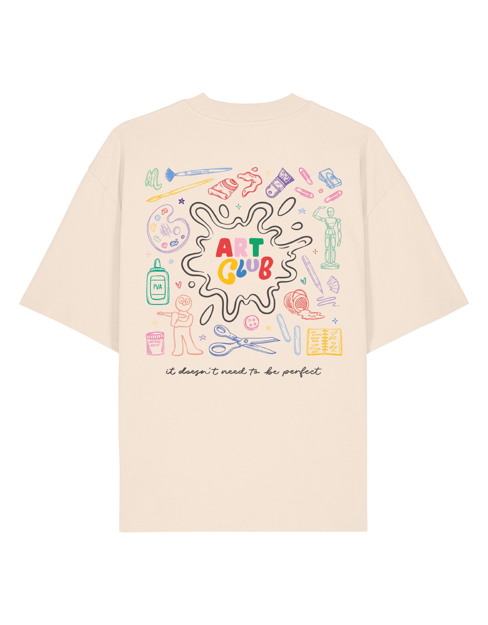Art Club Printed Oversized Organic Cotton Tee