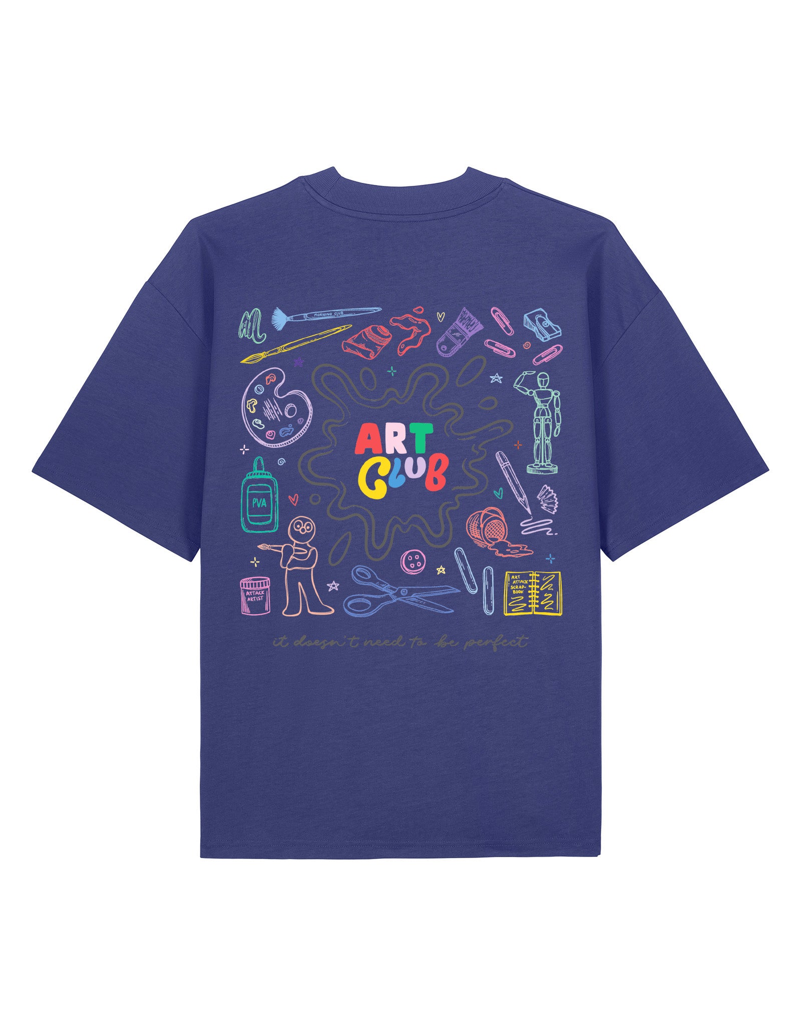 Art Club Printed Oversized Organic Cotton Tee