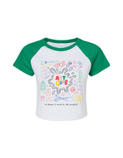 Art Club Printed Micro Rib Raglan Baby Tee