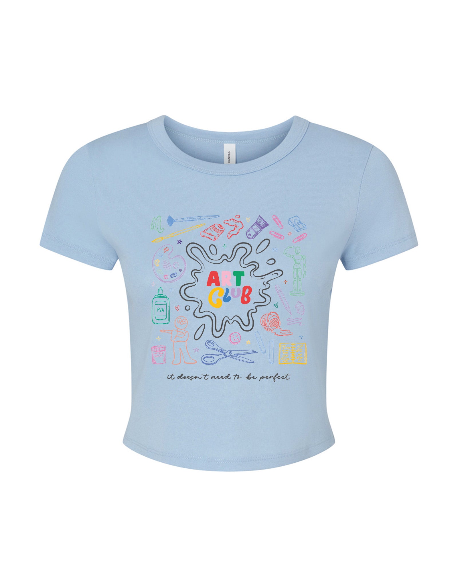 Art Club Printed Micro Rib Baby Tee