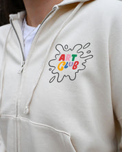 Art Club Printed Boxy Organic Cotton Zip Hoodie
