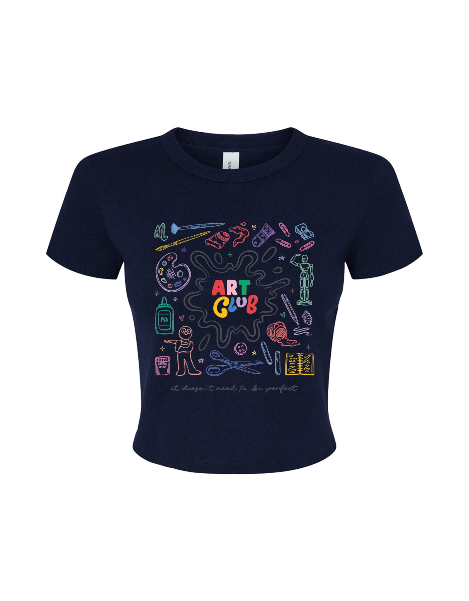 Art Club Printed Micro Rib Baby Tee