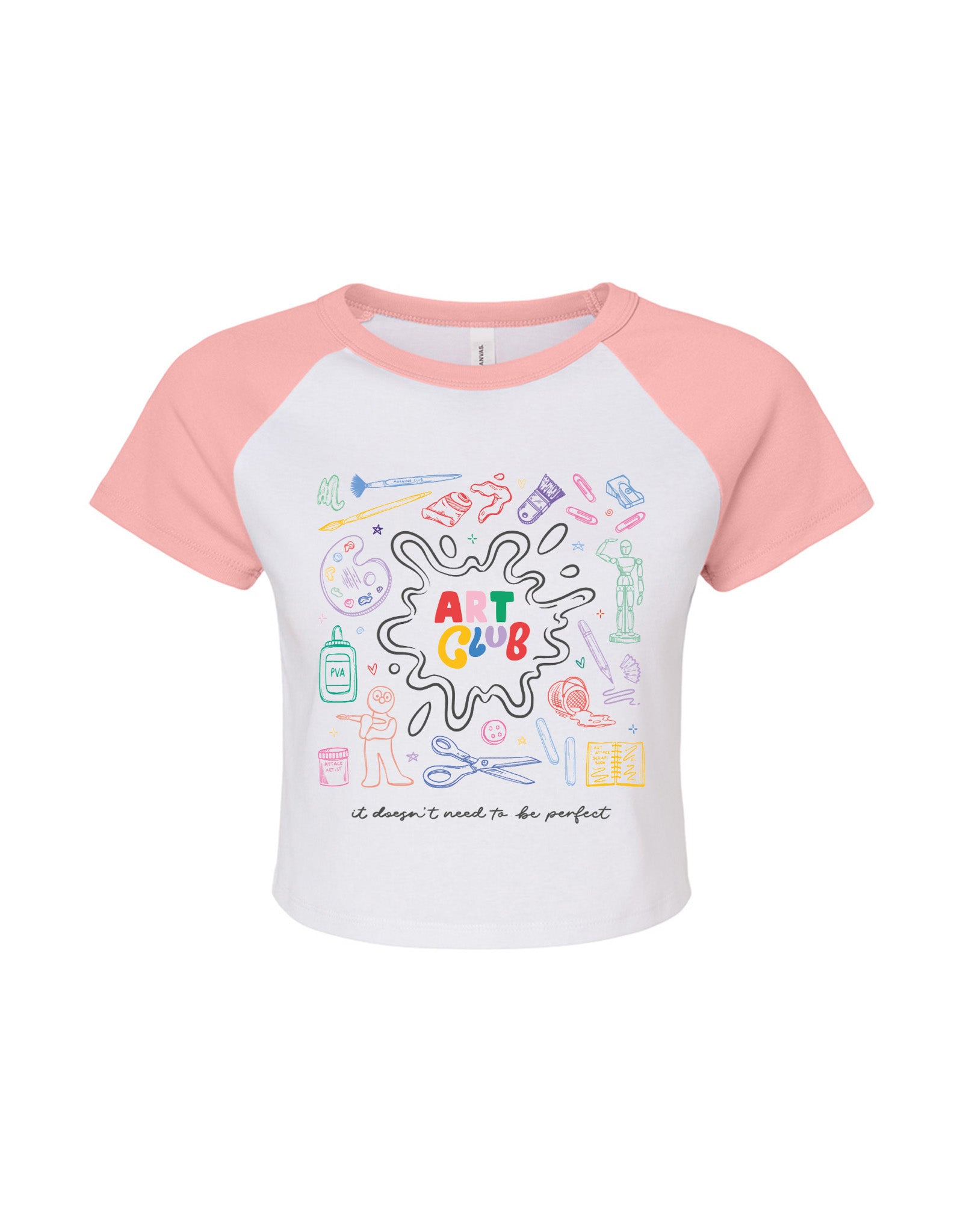 Art Club Printed Micro Rib Raglan Baby Tee