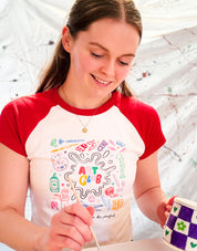 Art Club Printed Micro Rib Raglan Baby Tee