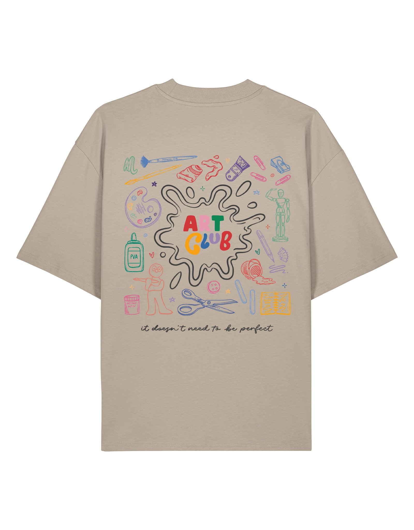 Art Club Printed Oversized Organic Cotton Tee