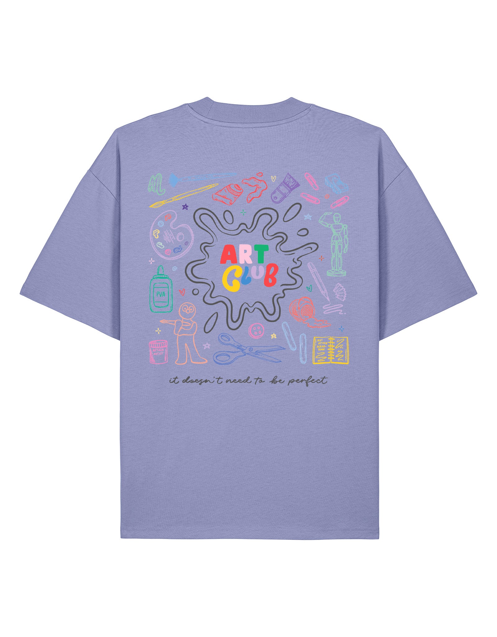 Art Club Printed Oversized Organic Cotton Tee
