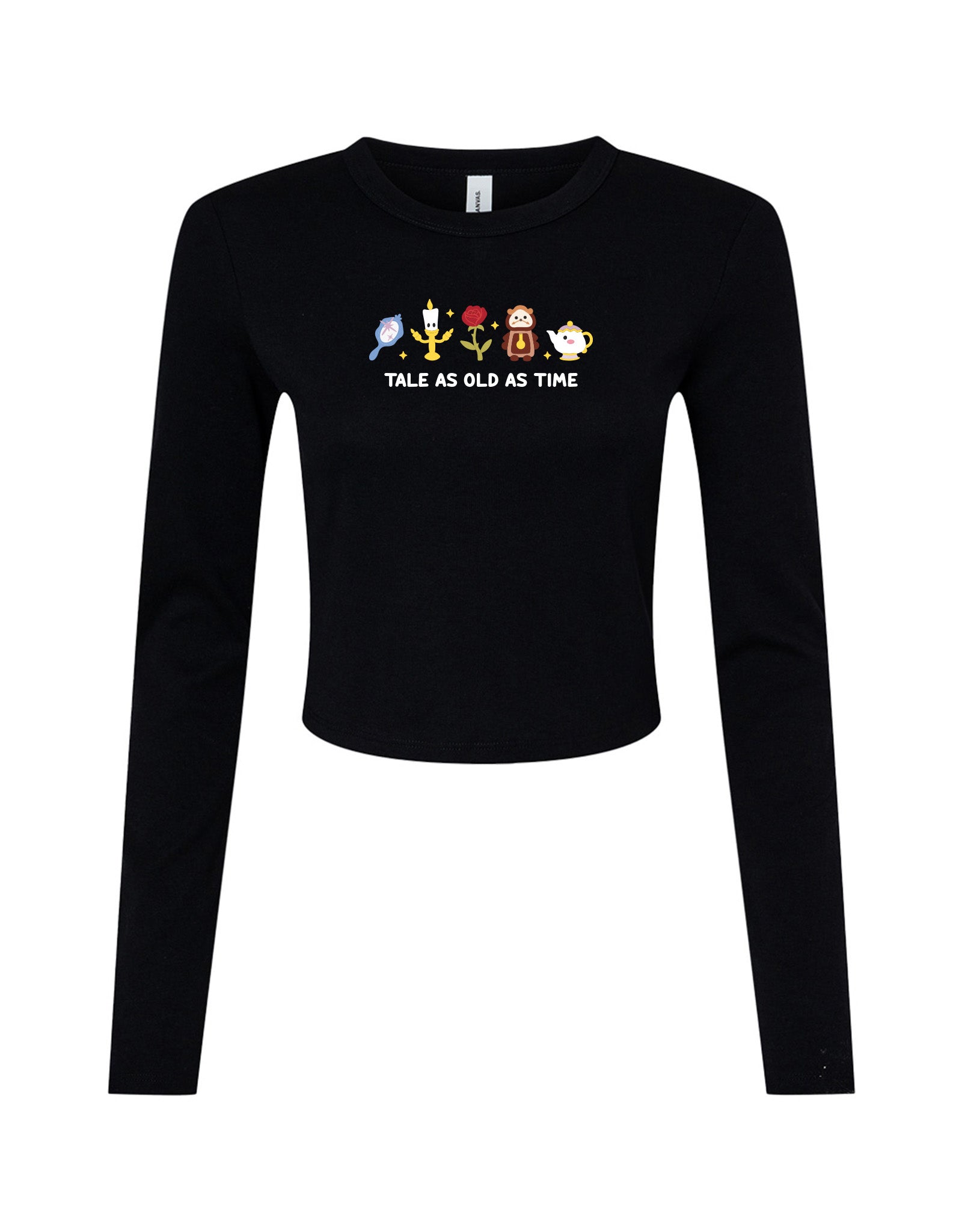 Beauty & Beast Embroidered Micro Rib Long Sleeved Tee