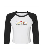 Beauty & Beast Embroidered Micro Rib 3/4 Sleeve Tee