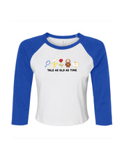 Beauty & Beast Embroidered Micro Rib 3/4 Sleeve Tee