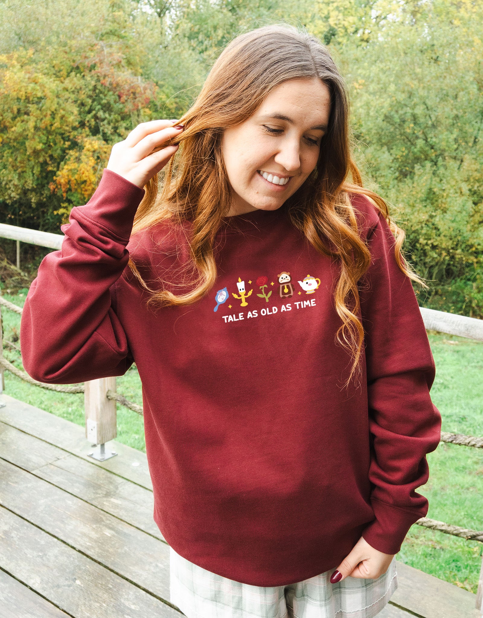 Beauty & Beast Embroidered Organic Cotton Sweatshirt