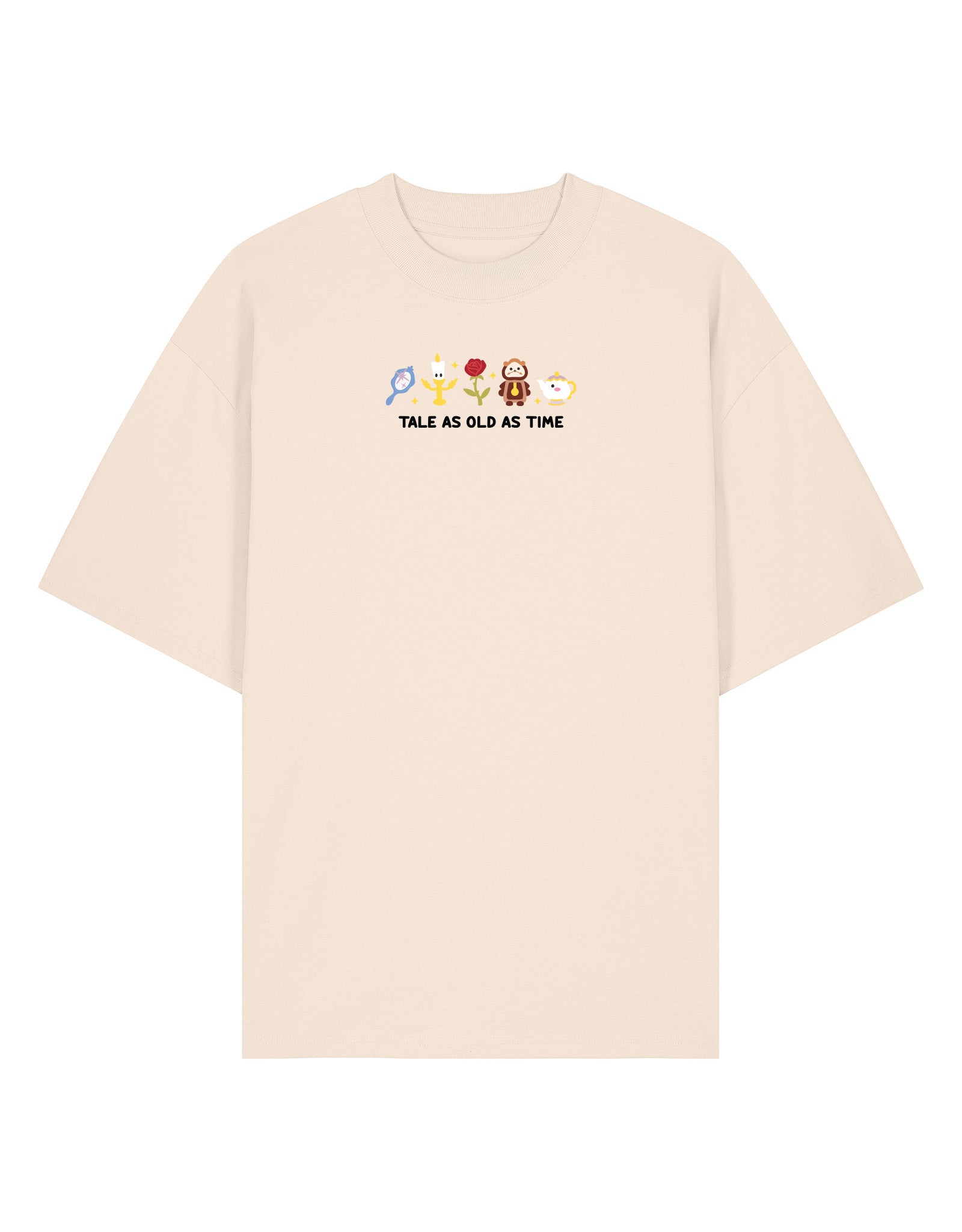 Beauty & Beast Embroidered Oversized Organic Cotton Tee