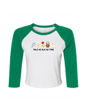 Beauty & Beast Embroidered Micro Rib 3/4 Sleeve Tee