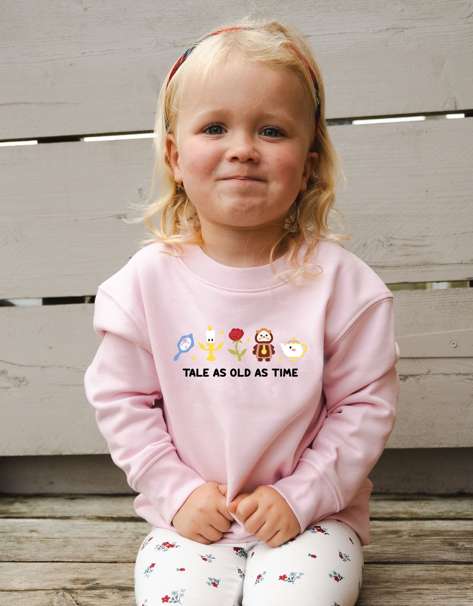 Beauty & Beast Embroidered Organic Cotton Childrens Sweatshirt