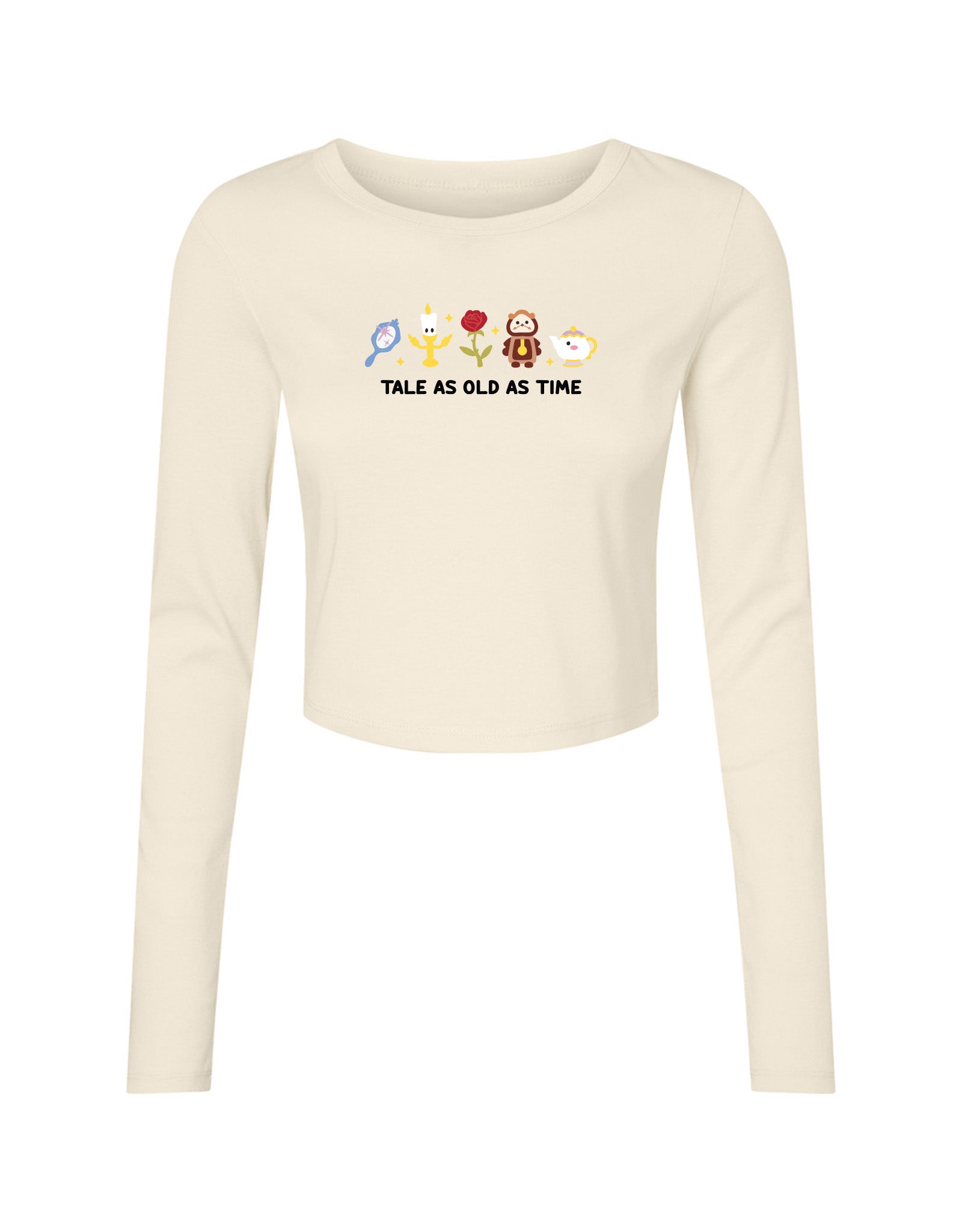 Beauty & Beast Embroidered Micro Rib Long Sleeved Tee