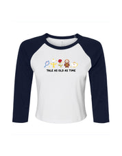 Beauty & Beast Embroidered Micro Rib 3/4 Sleeve Tee