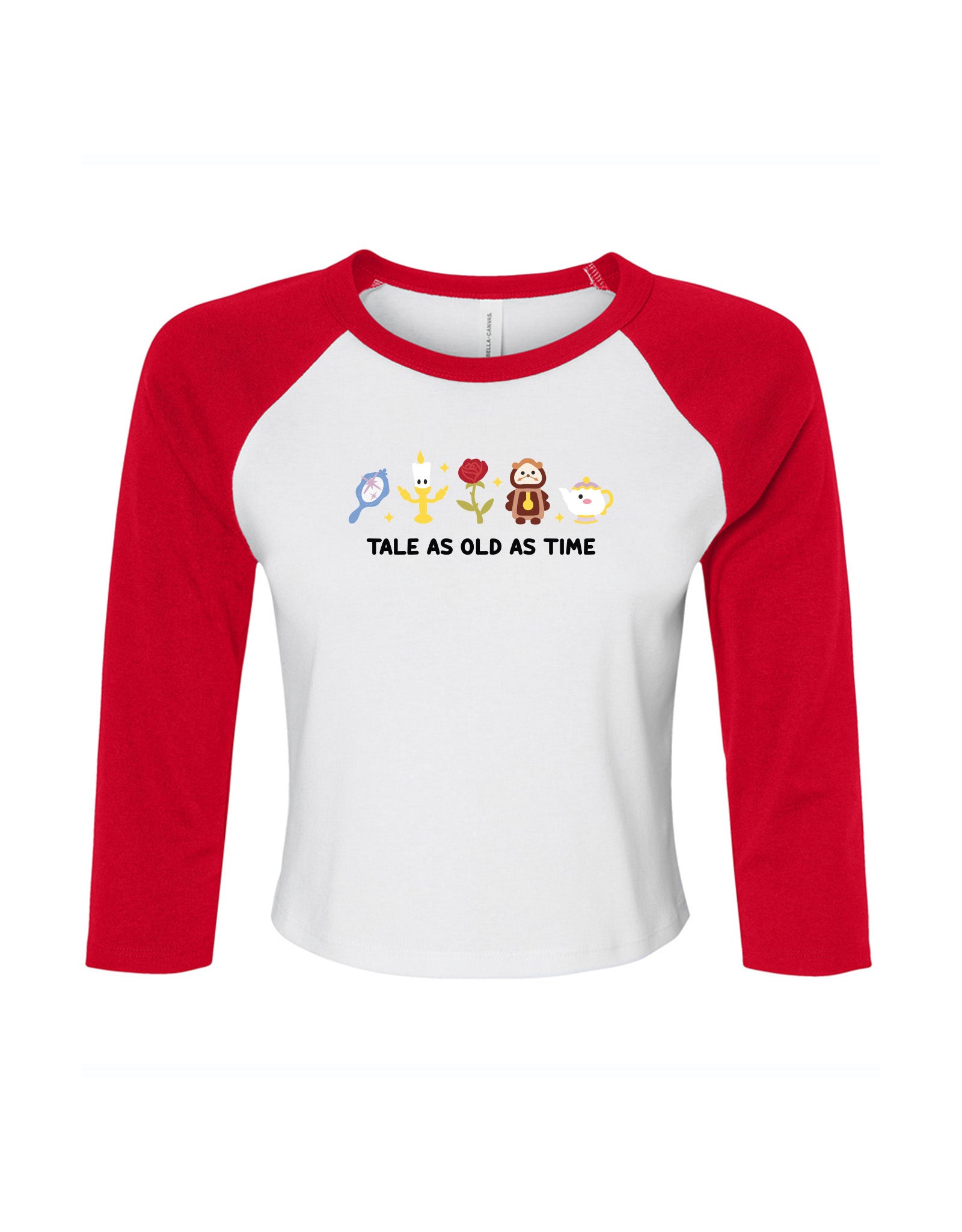 Beauty & Beast Embroidered Micro Rib 3/4 Sleeve Tee