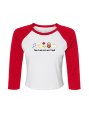 Beauty & Beast Embroidered Micro Rib 3/4 Sleeve Tee