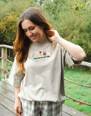 Beauty & Beast Embroidered Oversized Organic Cotton Tee