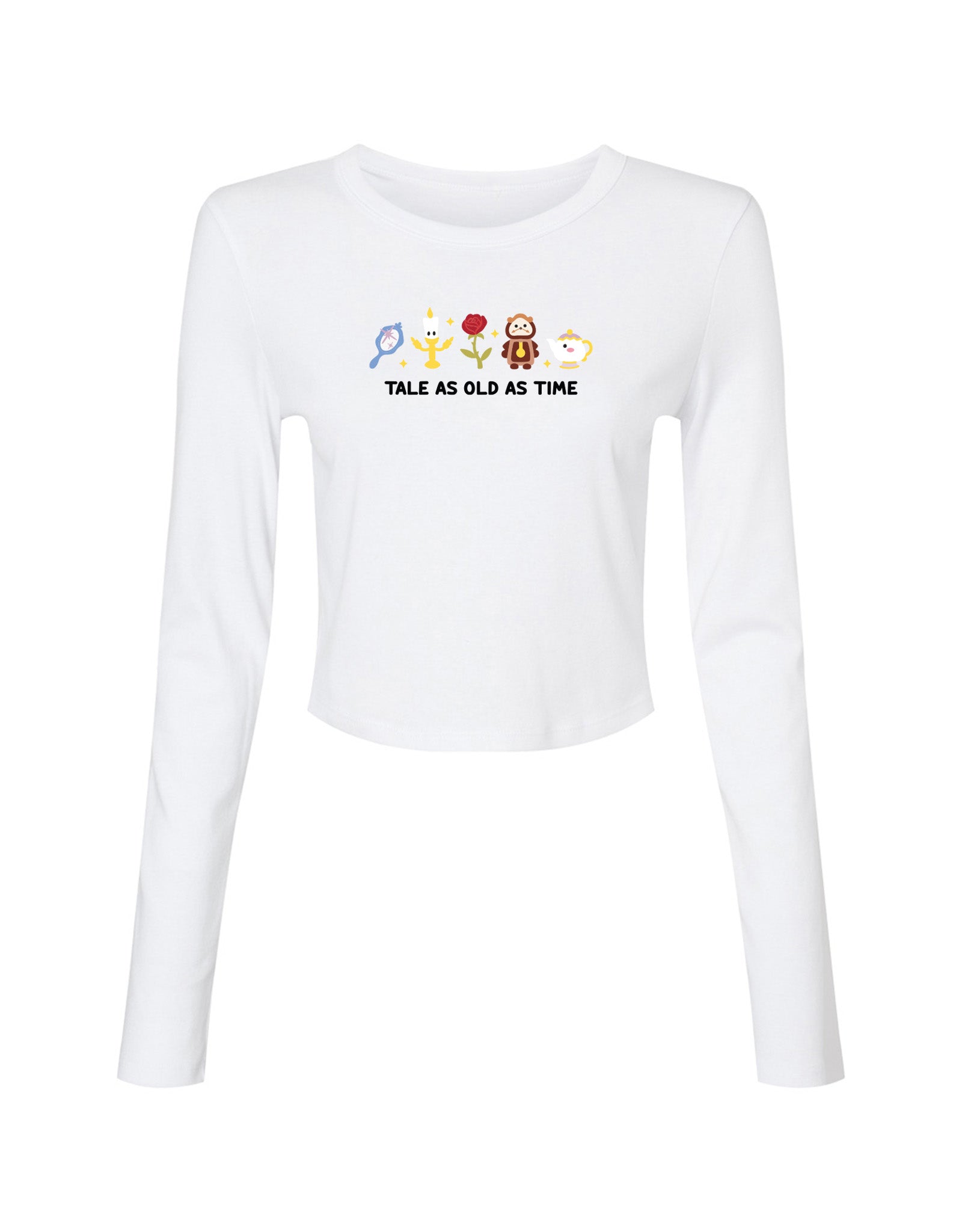 Beauty & Beast Embroidered Micro Rib Long Sleeved Tee