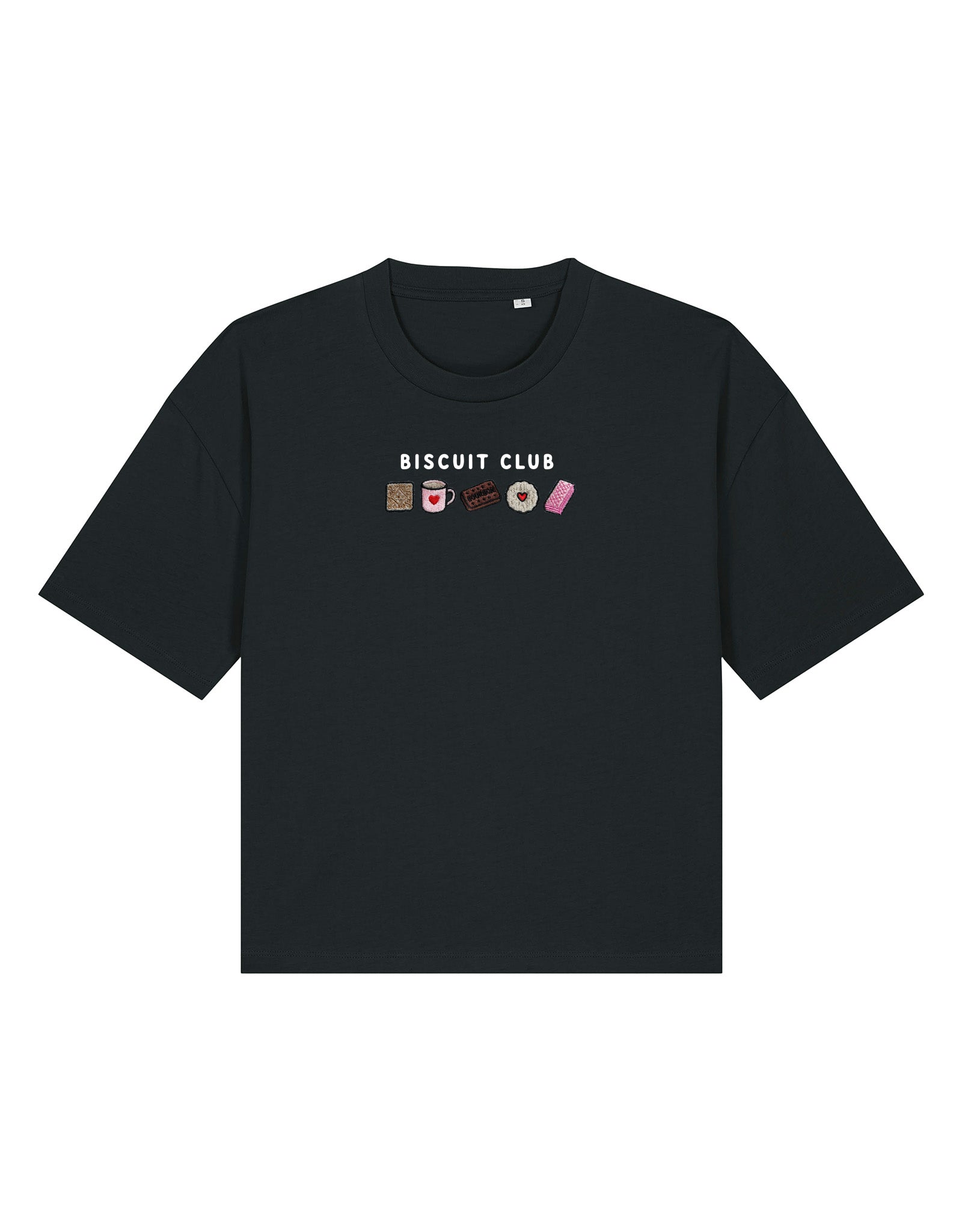 Biscuit Club Embroidered Boxy Organic Cotton Tee