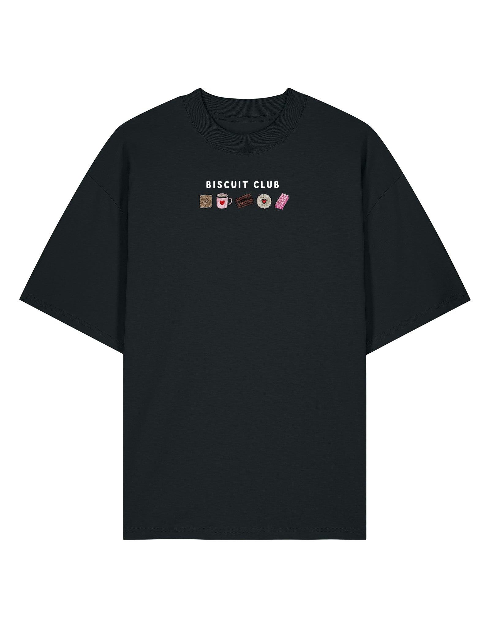 Biscuit Club Embroidered Oversized Organic Cotton Tee